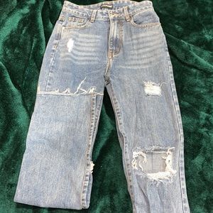 Pretty little thing straight leg distressed jeans